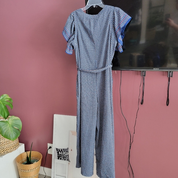Max Studio Navy and Blue Jumpsuit - Picture 2 of 7